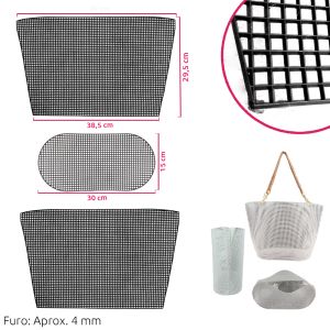 MALHA CHENILLE C/3PCS 47X29.5CM P/BOLSA PRETO RO.152844 / BXWG07-0