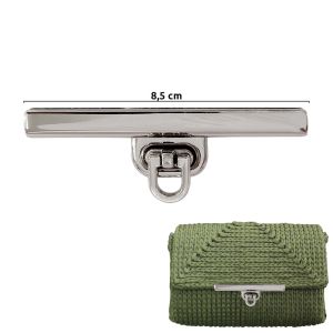 FECHO P/BOLSA 8,5CM NIQUEL C/TRAVA E-829-0