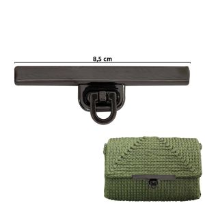 FECHO P/BOLSA 8,5CM GRAFITE C/TRAVA E-829-0